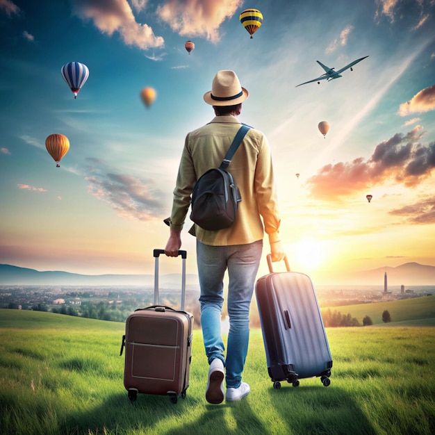 A collage of travel destinations